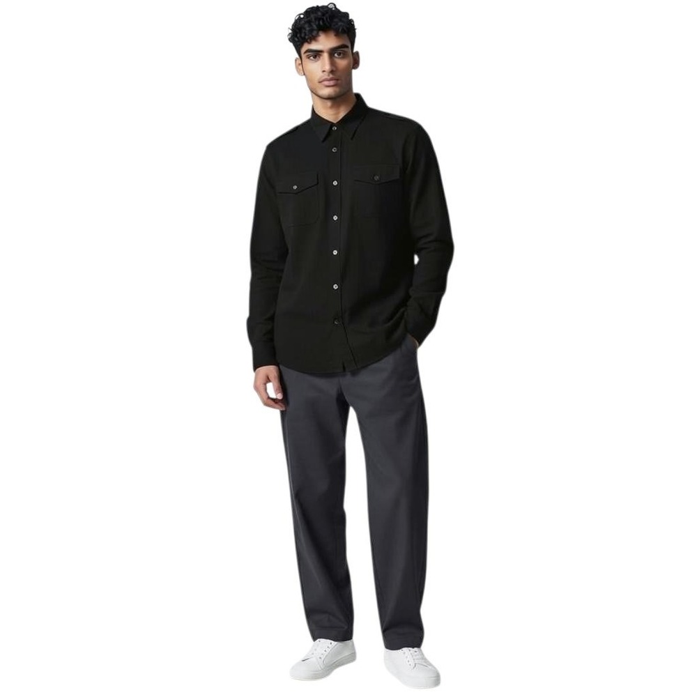 7 Diamonds Button Down XXL Black Textured Stripe Long Sleeve Dual Pocket Shirt